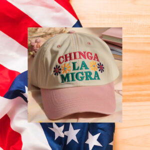 Abolish-ICE-Hats,-Chinga-La-Migra-Subtle-Floral-Embroidered-Caps