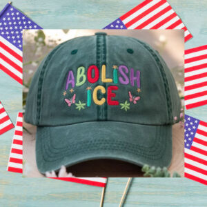 Abolish-ICE-Hats,-Rainbow-Butterfly-Embroidered-Cap