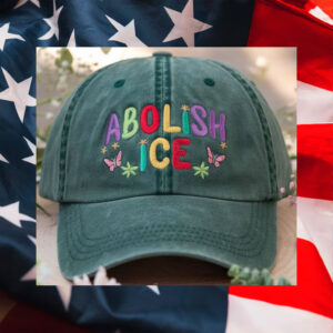 Abolish-ICE-Hats,-Rainbow-Butterfly-Embroidered-Caps