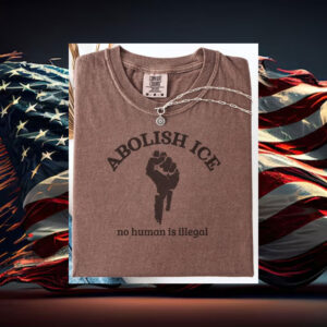 Abolish-ICE-T-Shirt,-No-Human-Is-Illegal-Tee-american