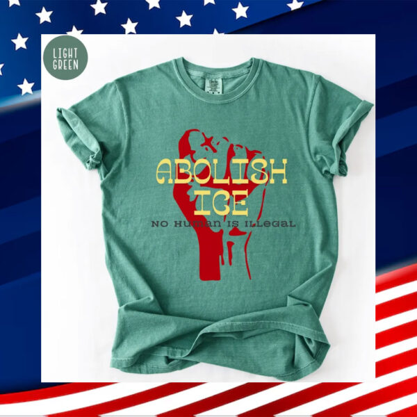 Abolish-Ice-Shirt,-No-Human-Is-Illegal-T-Shirt-america